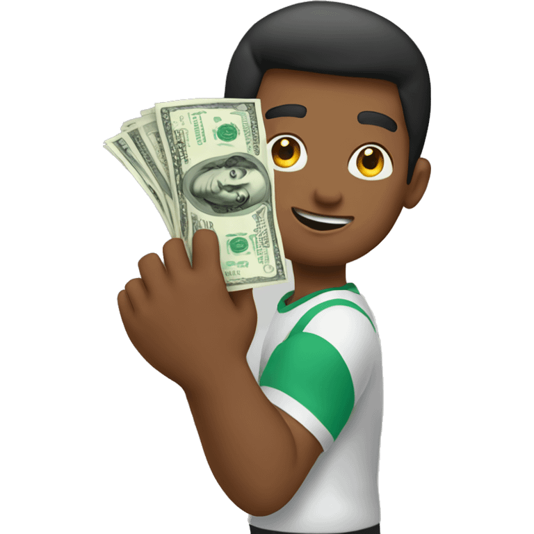 Money in boys hand emoji