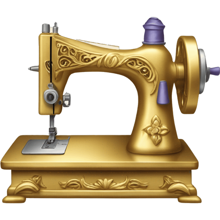 Gold and diamond King’s Favorite Sewing Machine  emoji