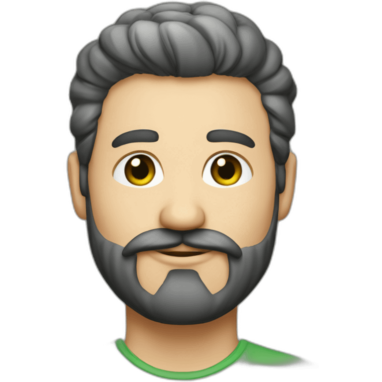 Hombre canadiense de piel blanca con ojos verdes- poca barba y cabello largo. emoji