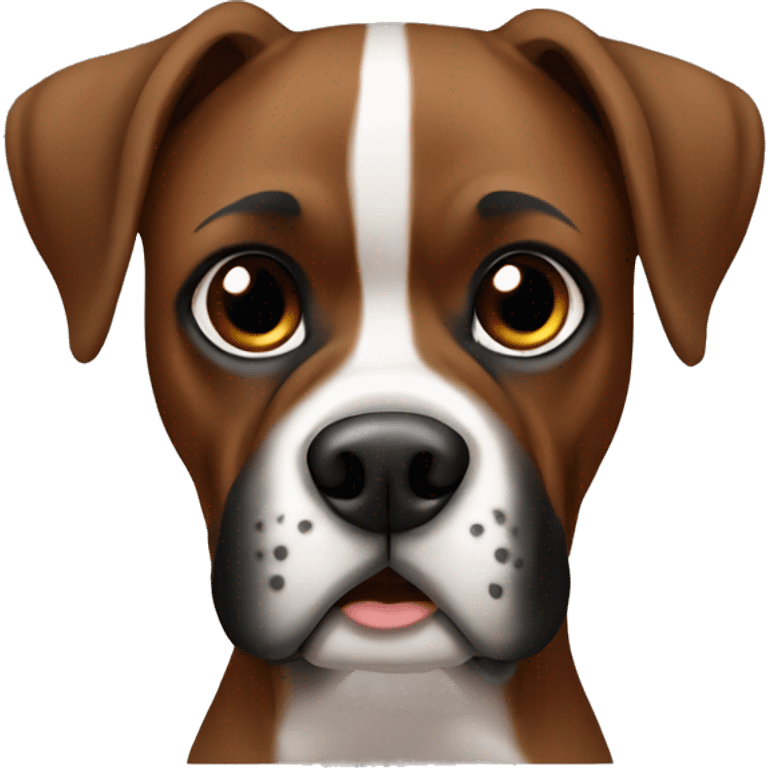 Cute german Boxer in Black and Brown emoji