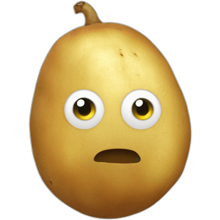 a potato look like a emoji with a text over the potato that says lurk emoji