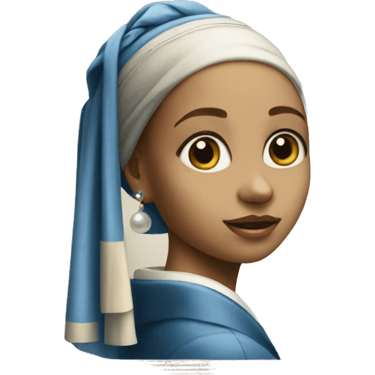 Girl with pearl earring painting in picture frame emoji