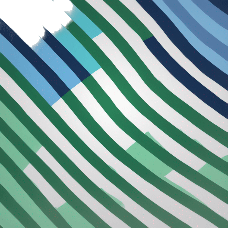 “Design an MLM pride flag with horizontal stripes: Dark Green, Light Green, White, Light Blue, Dark Blue. Add a central gold/silver heart. Make it smooth and rectangular.” emoji