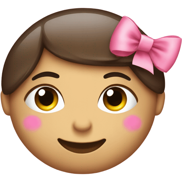 Smiley with pink little bows and eyelashes  emoji