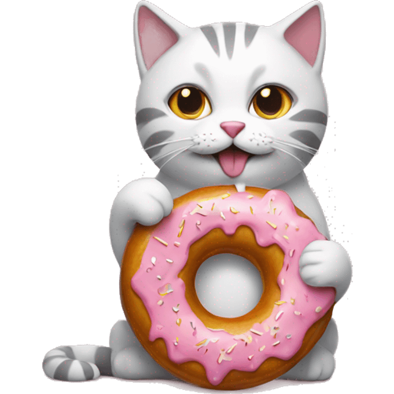 cat eating donut emoji