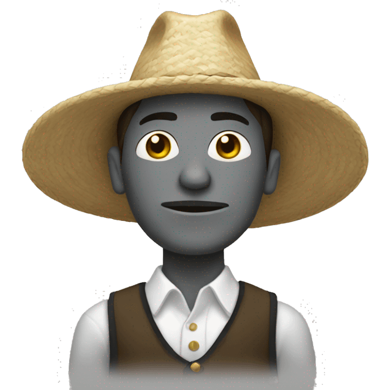 Hombre con sombreo blanco emoji