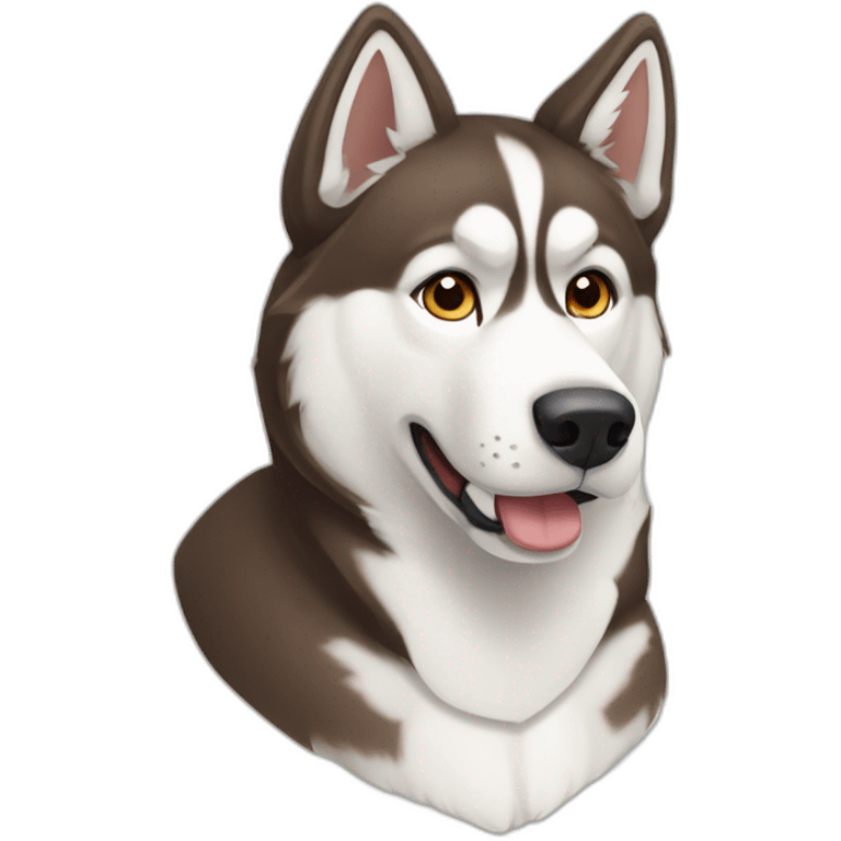 Brown and white Husky siberiano emoji