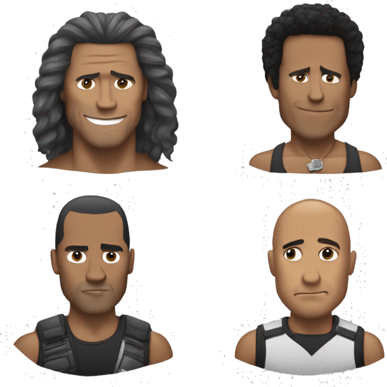 The rock con cabelo, enojado y borracho emoji