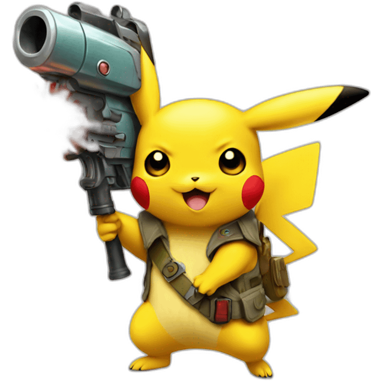 pikachu holding raygun emoji emoji