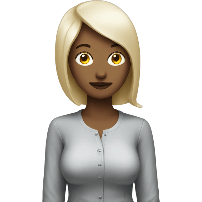 Woman with a egg head emoji