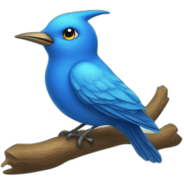 blue bird with horn emoji