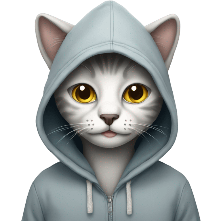 Cat wearing hoodie  emoji