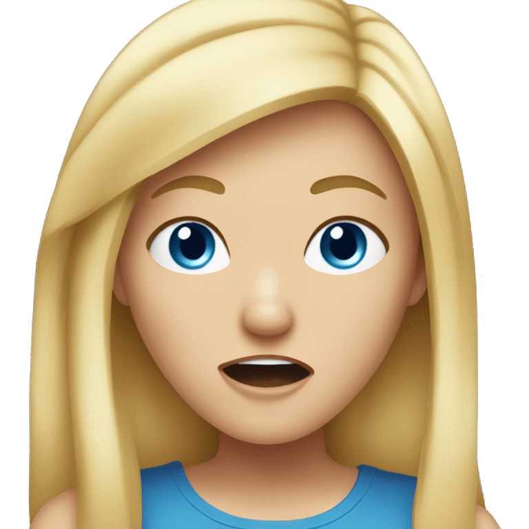 Girl yelling blue eyed blond hair emoji