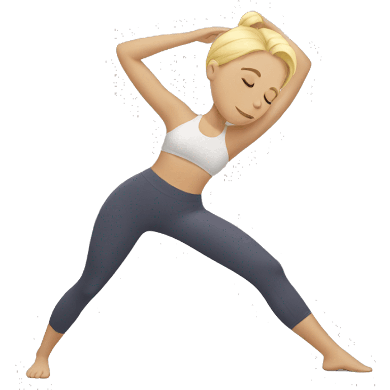 Blonde lady doing yoga emoji