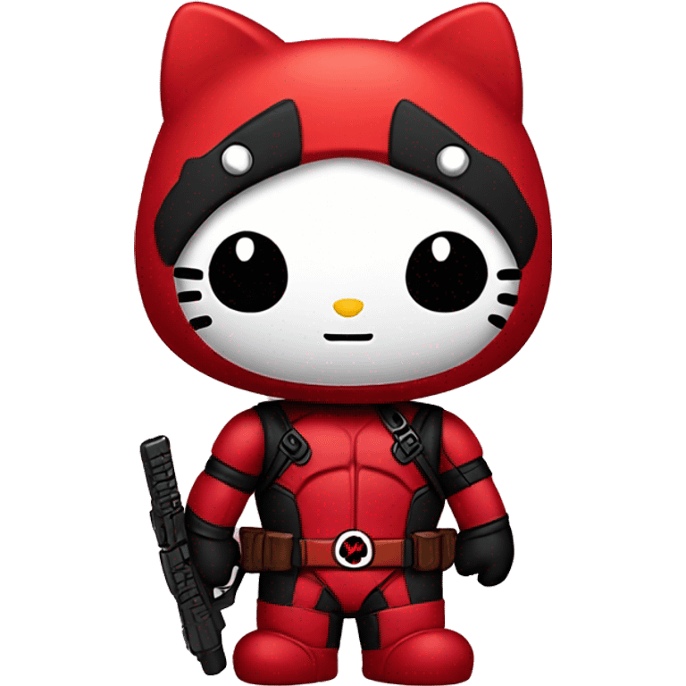 Hello kitty dressed as Deadpool  emoji