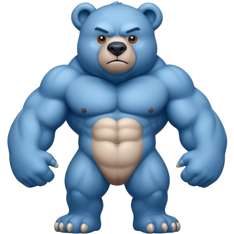 Muscle blue bear emoji