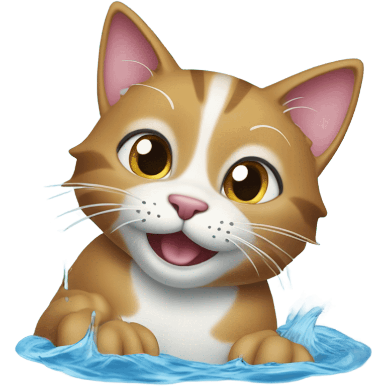 swimming cat  emoji