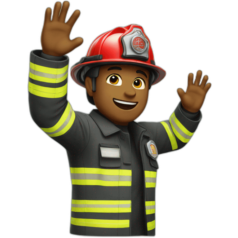 Firefighter waving emoji