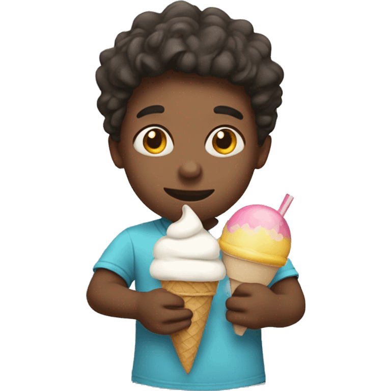 Kid with ice cream emoji