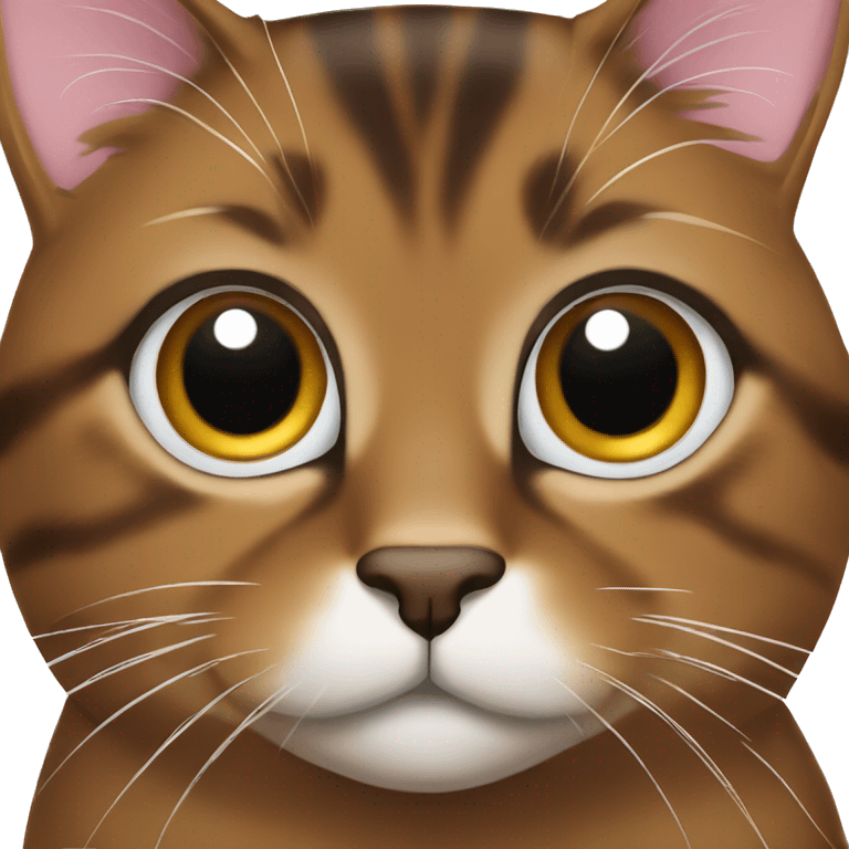 Brown torbie cat with long eyelashes emoji