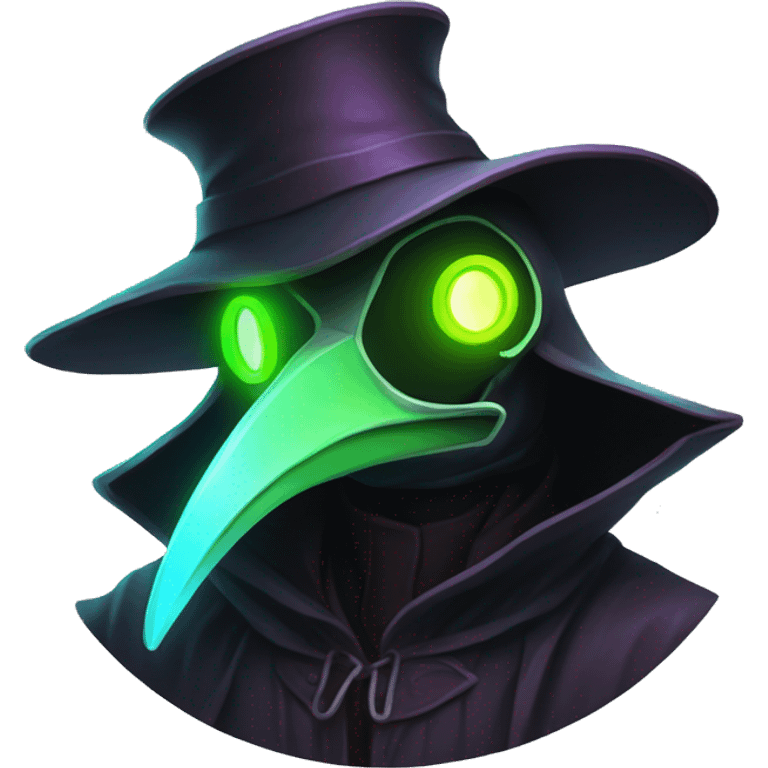 plague doctor with neon highlights emoji