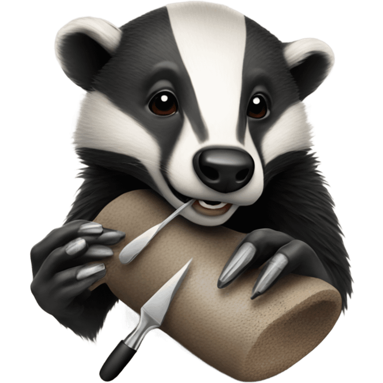 A badger tattooing emoji