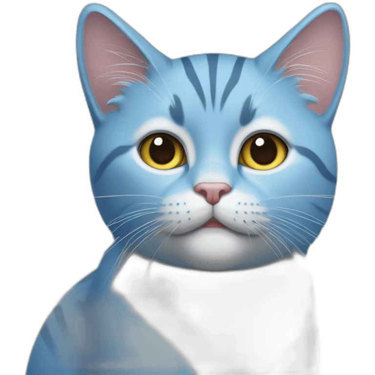 Blaue Katze mit Schlumpf kopf emoji