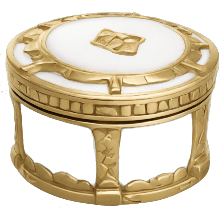 White gold round trinket box emoji