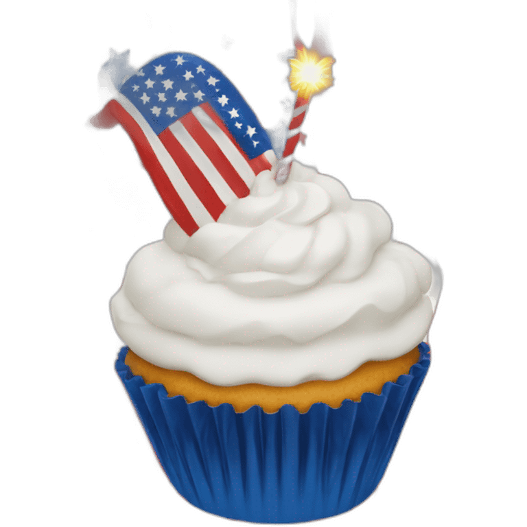 Happy 4th of July cupcake emoji