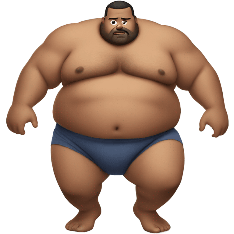 Fat man shirtless crawling down on floor emoji