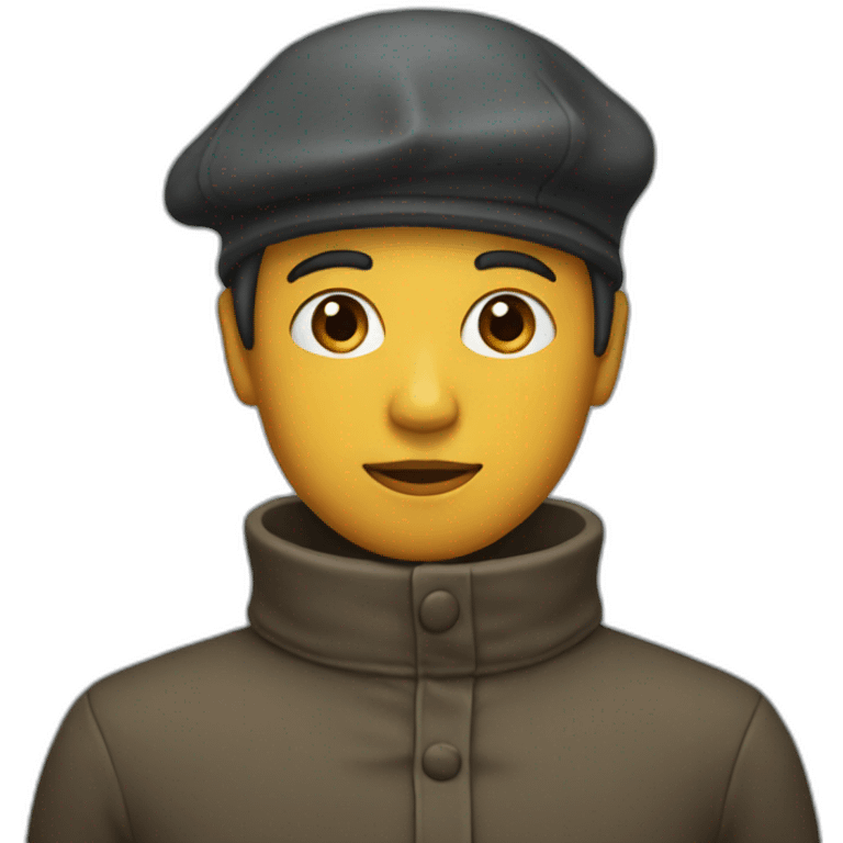 person wearing a turtleneck and beret emoji