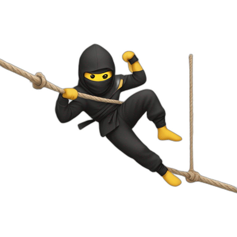 A ninja emoji balancing on a tightrope. emoji