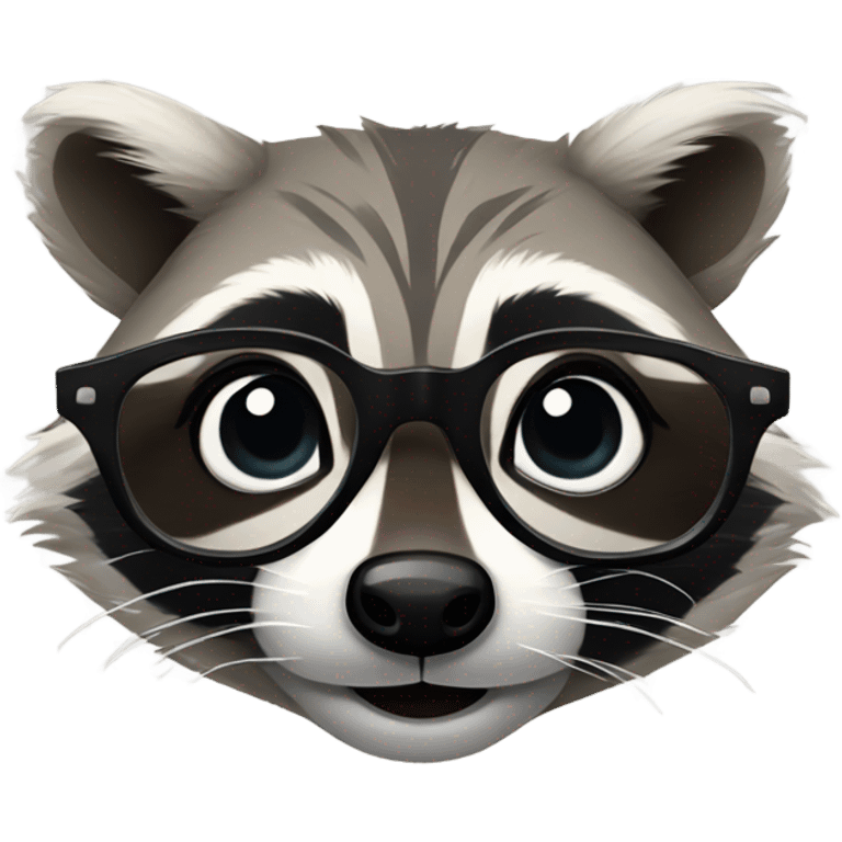 racoon with glasses emoji