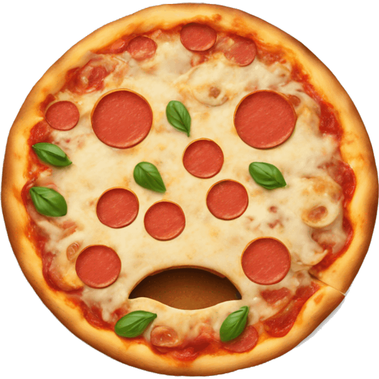 pizza with face emoji