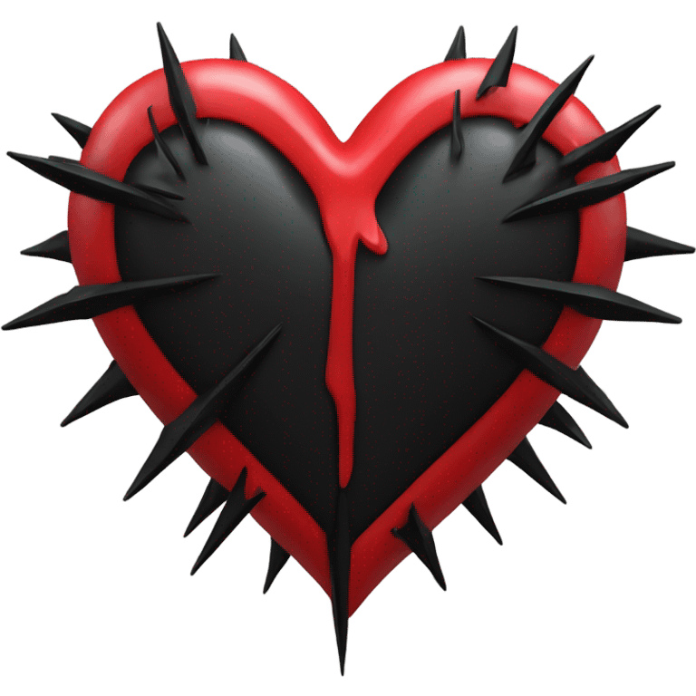 red Gothic heart with black rays emoji