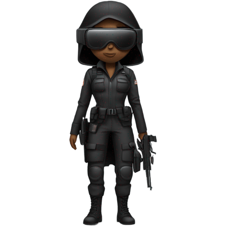 spy ninja black girl emoji