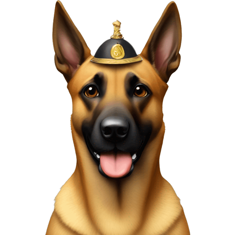 belgian malinois with sungalasses on head emoji