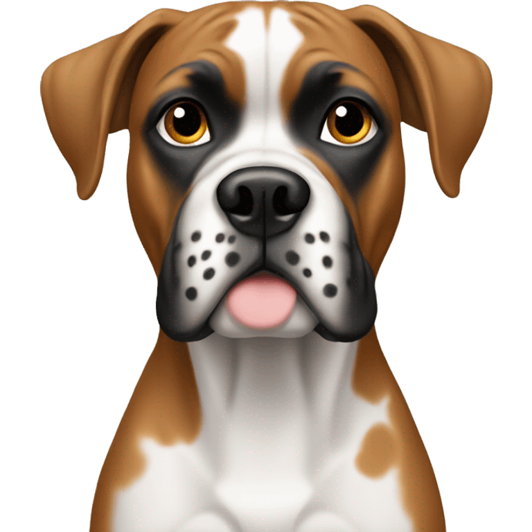 white spotted boxer dog emoji