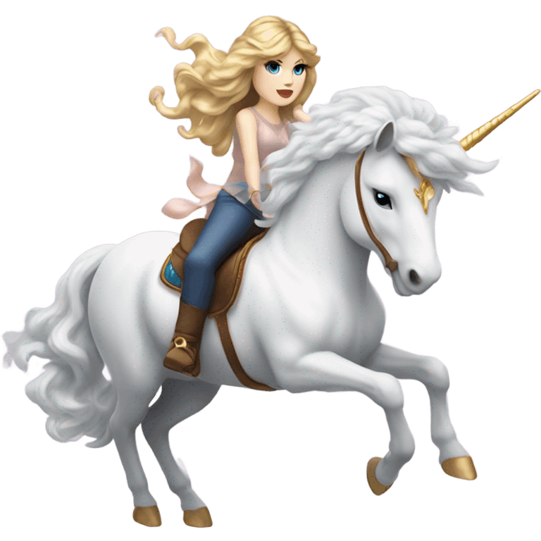 Taylor swift riding unicorn emoji