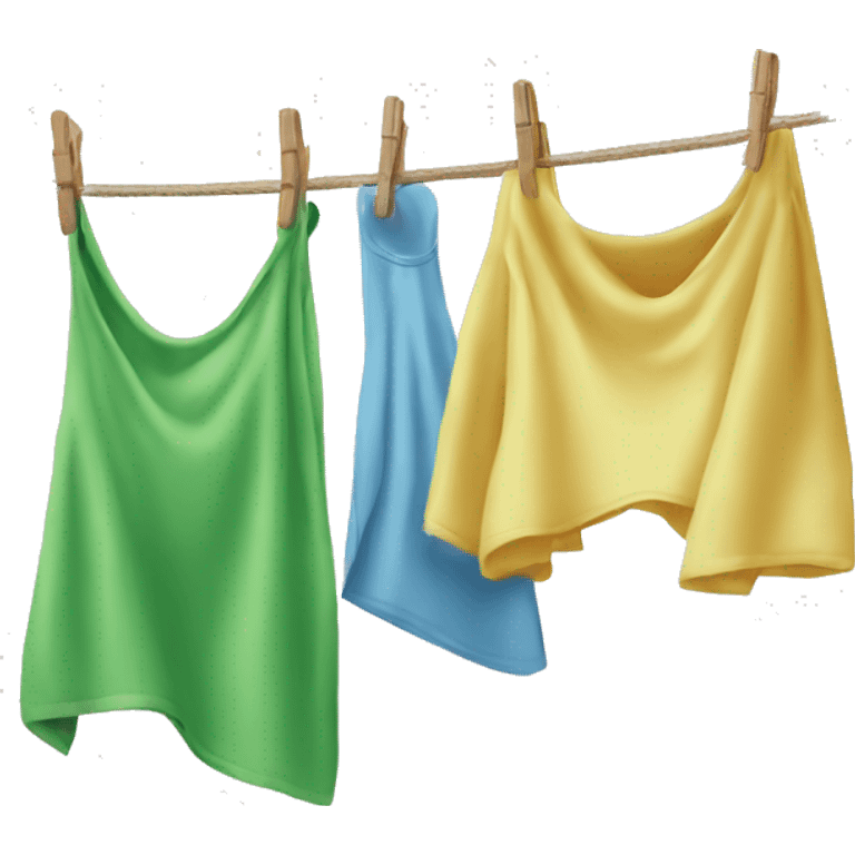 clean laundries hanging on drying line emoji