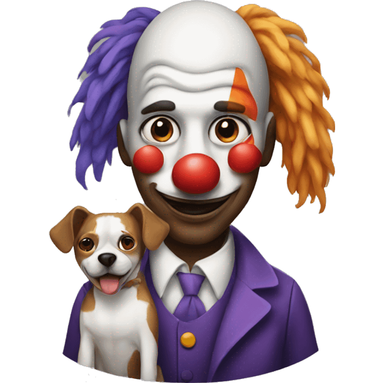 Clown with a dog emoji