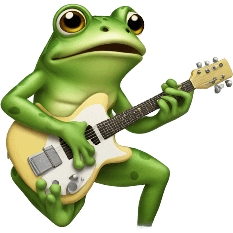 Frog playing guitar emoji