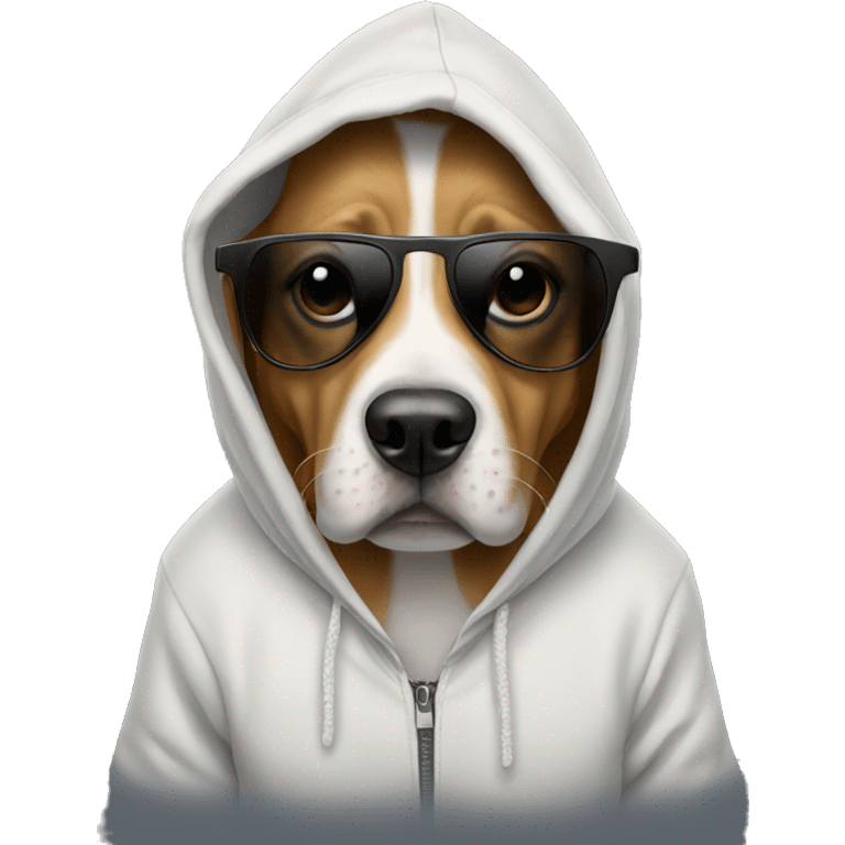 Dog with a hoodie and sunglasses  emoji