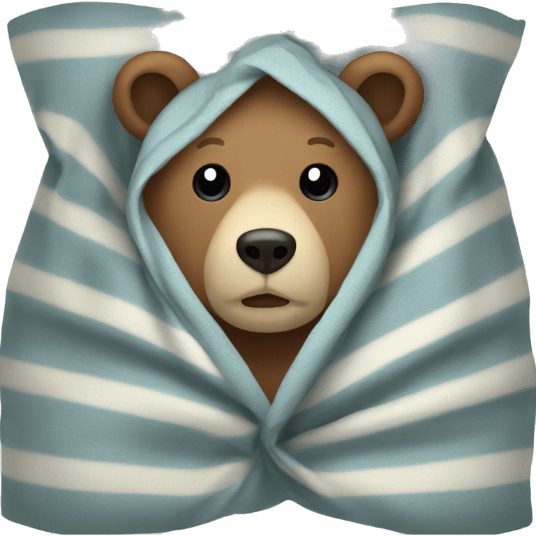 A bear wrapped in a blanket emoji