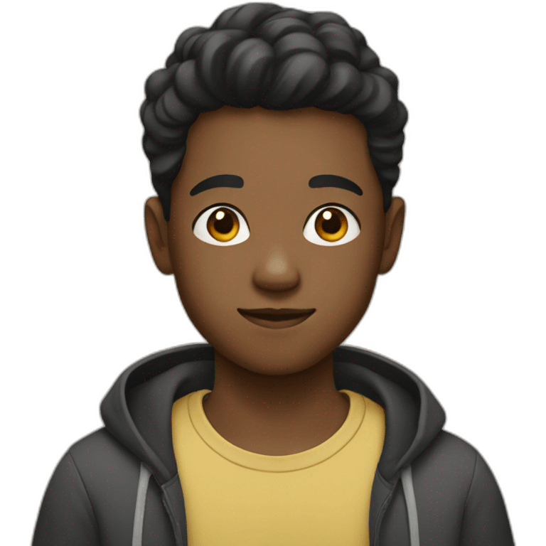 Black Asian boy emoji