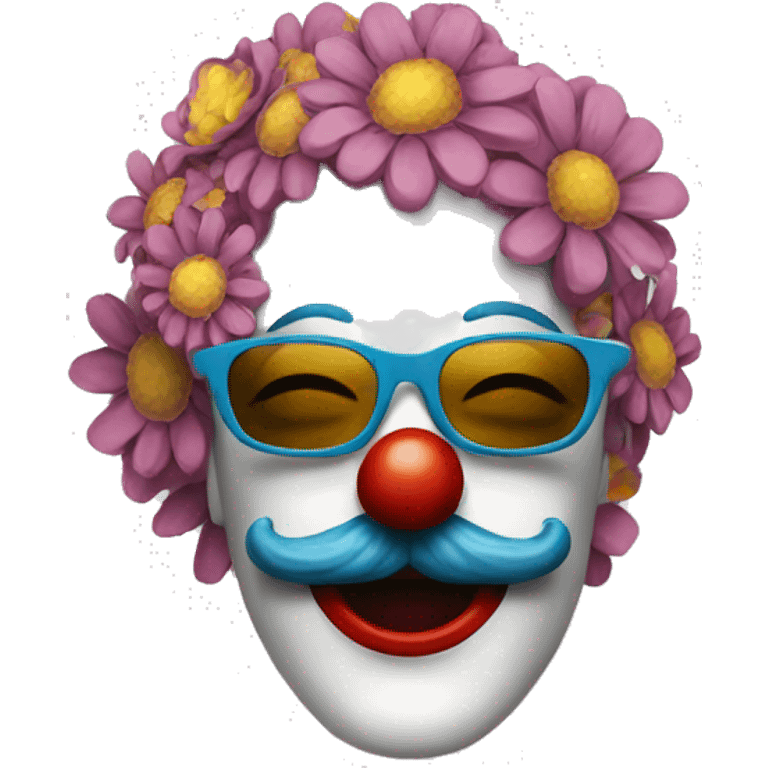 art the clown, flower sunglasses  emoji