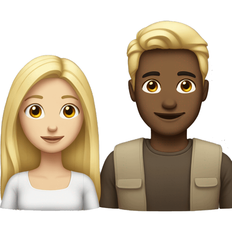 Brunette girl and blond guy  emoji