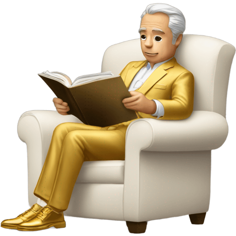 Billionaire reading gold magazine emoji