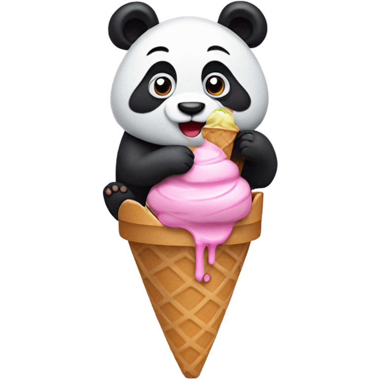 Panda eating ice cream emoji