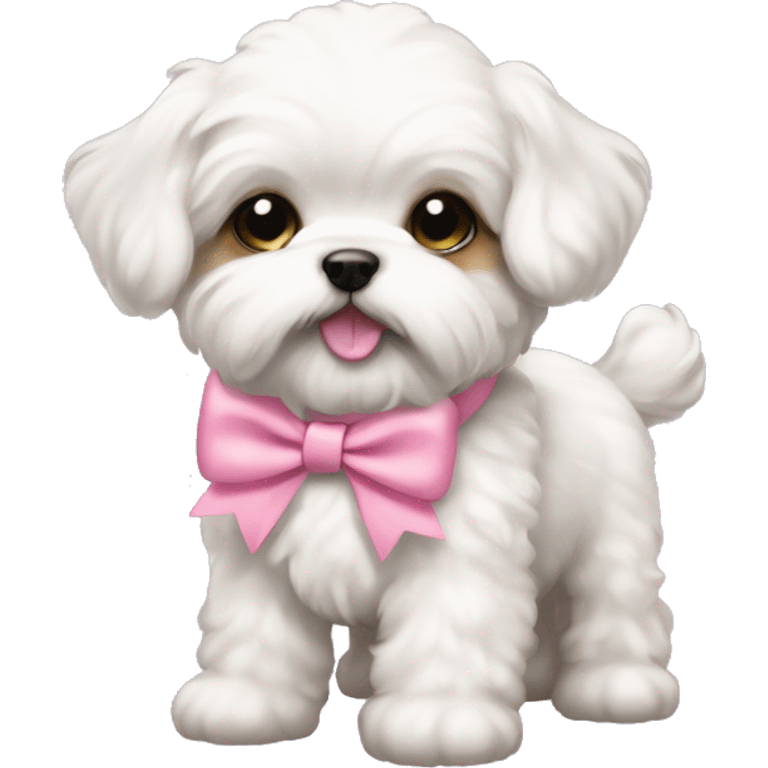 Schichon puppy pink bow emoji